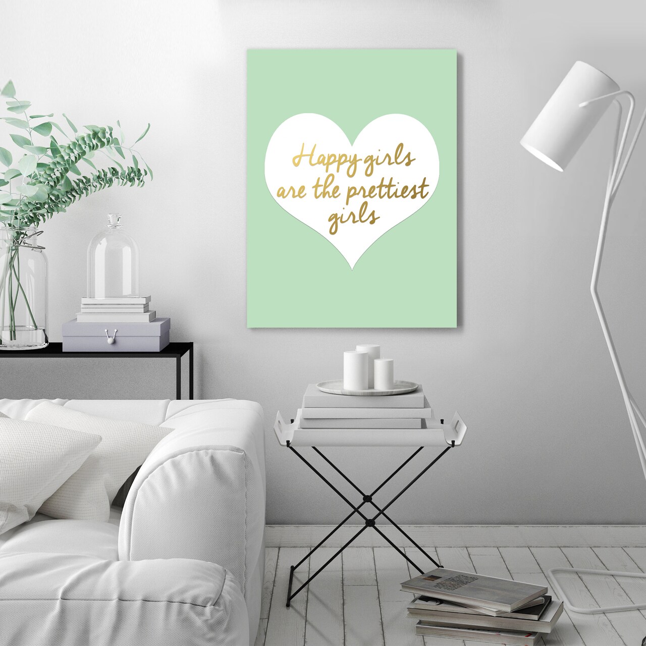 Happy Girls Heart Mint by Wall + Wonder  Wall Tapestry - Americanflat